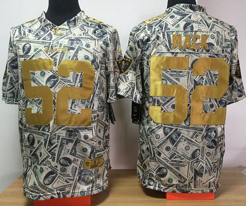 Nike Raiders #52 Khalil Mack Dollar Fashion Men's Stitched NFL Elite Jersey - Click Image to Close